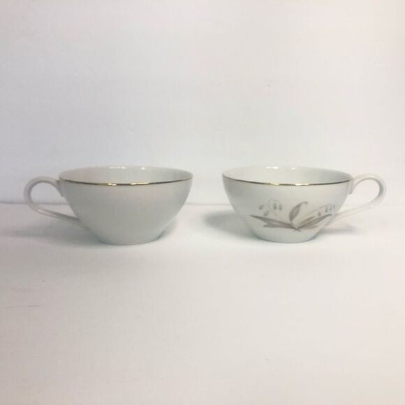 kaysons fine china golden rhapsody teacups set of 2 vintage 1961 bellflower gold - Picture 1 of 7